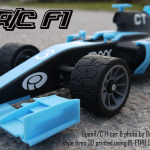 OpenR/C F1 car & photo by Daniel Noree. Palmiga-Caresto- style tires 3D printed using PI-ETPU 95-250 Carbon Black filament