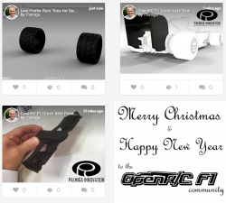Palmiga Innovation / Rubber3Dprinting.com celebrates Christmas by sharing 3 more designs to the open source OpenR/C Formula 1 project by Daniel Norée.